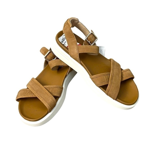 Geox Camel Color Natural Leather Sandals With Straps - Size 40 - Picture 1 of 13